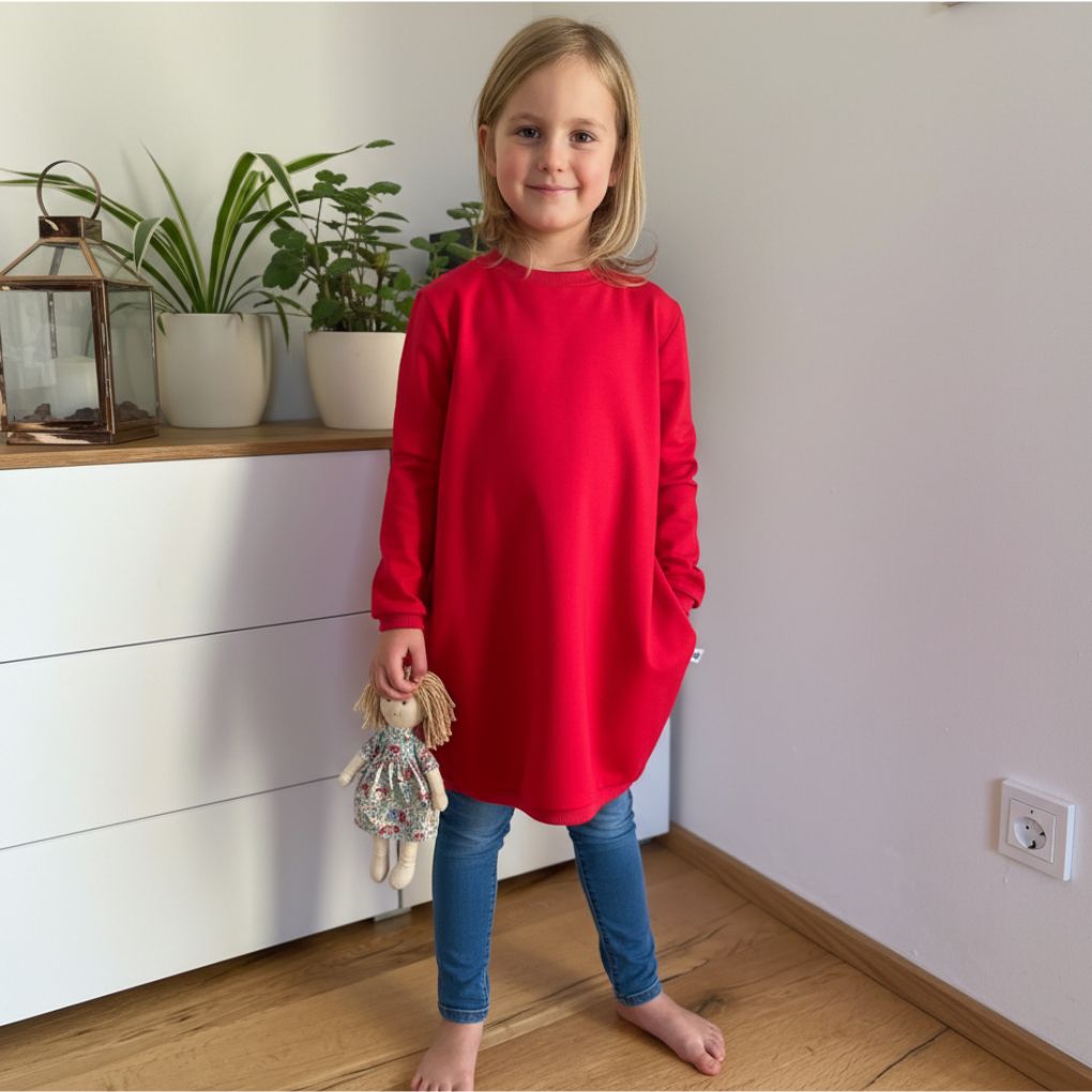 Cherry šaty4 Dívčí mikinové šaty - Cherry - Obrázek 1